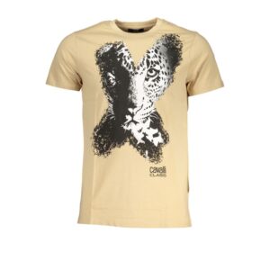 Beige Cotton Men T-Shirt