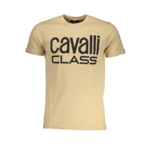 Beige Cotton Men T-Shirt
