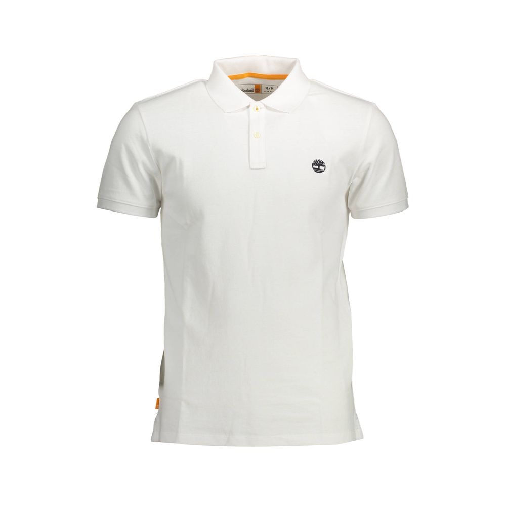 Smart White Cotton Mens Polo T-Shirt designed by Timberland