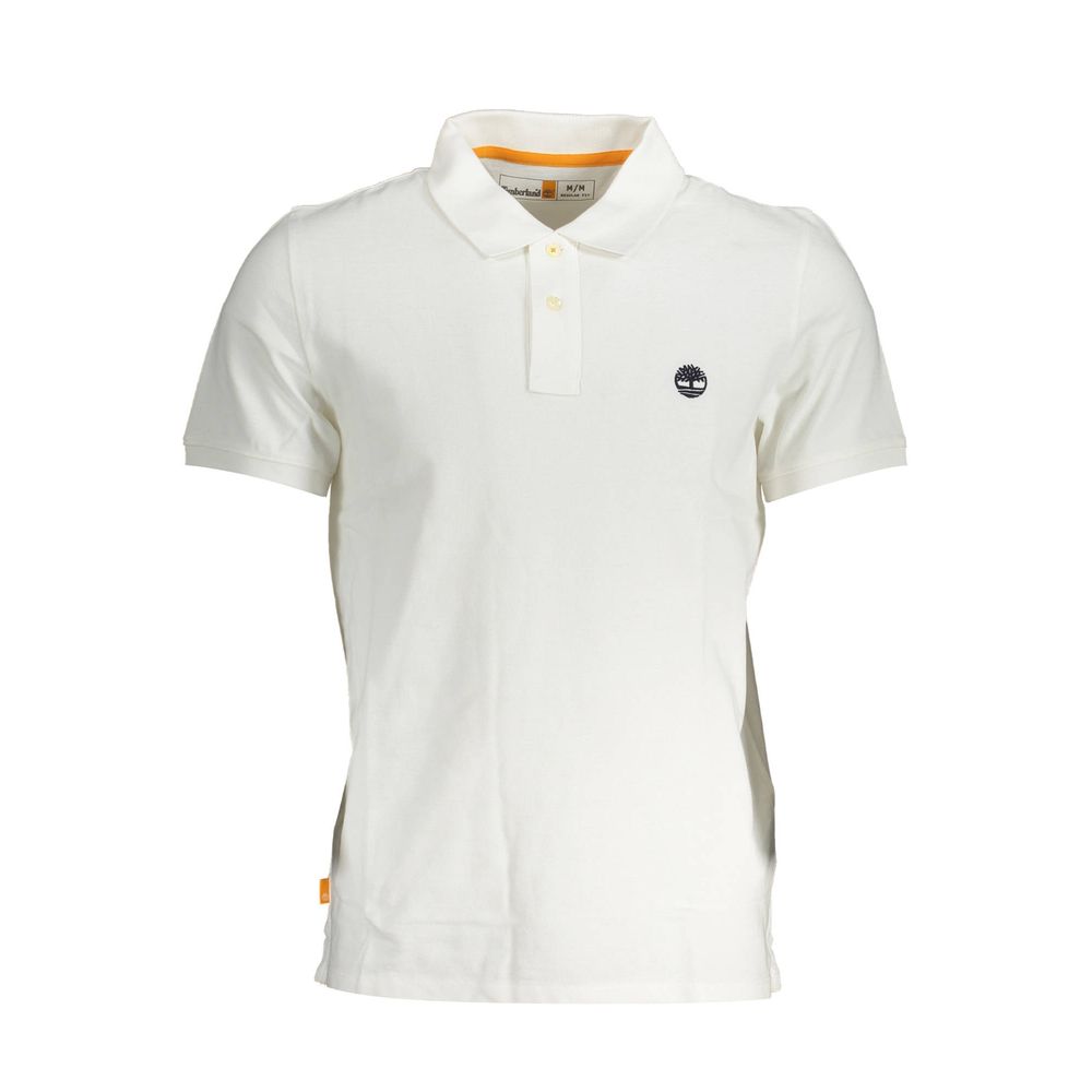 Smart White Cotton Mens Polo T-Shirt designed by Timberland