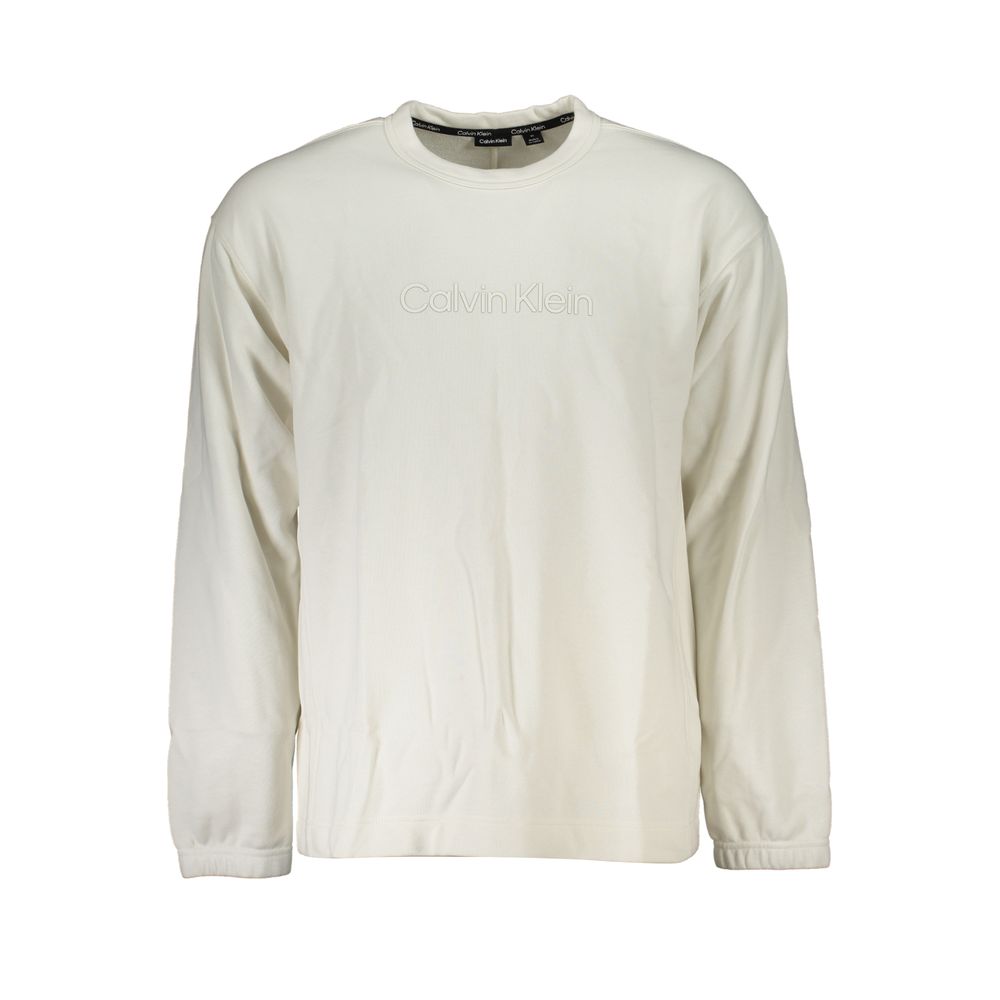 Chic White Cotton Mens Sweater designed by Calvin Klein
