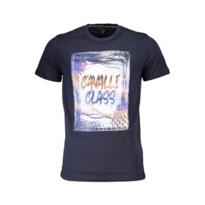 Blue Cotton Men T-Shirt