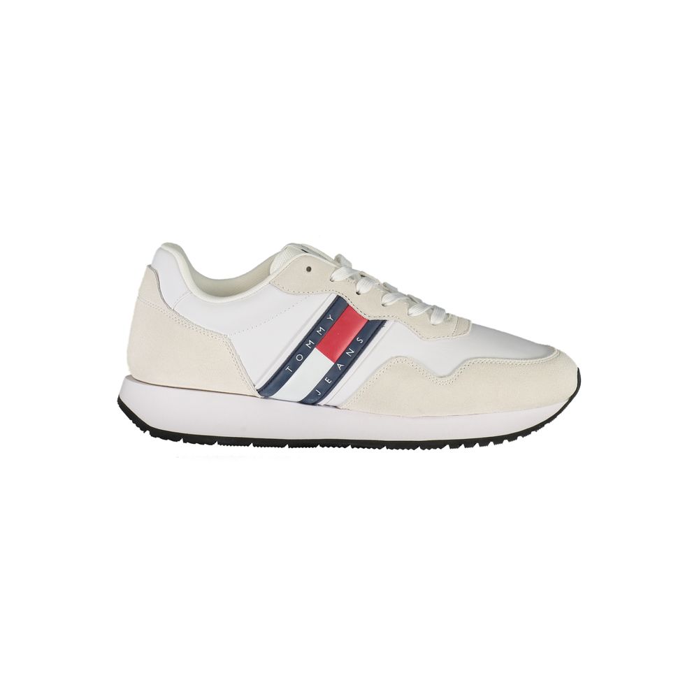 Trendy Bianco Leather Mens Sneaker designed by Tommy Hilfiger