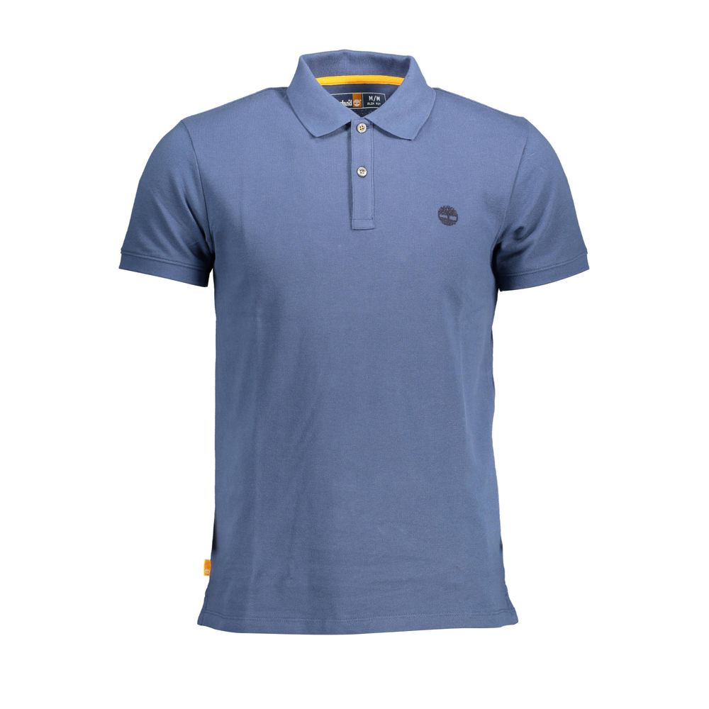 Smart Blue Cotton Mens Polo T-Shirt designed by Timberland