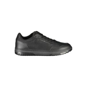 Casual Black Leather Mens Sneaker designed by Tommy Hilfiger
