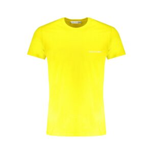 Yellow Cotton Men T-Shirt