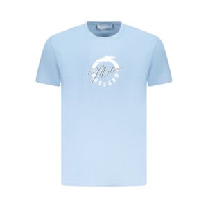 Light Blue Cotton Men T-Shirt