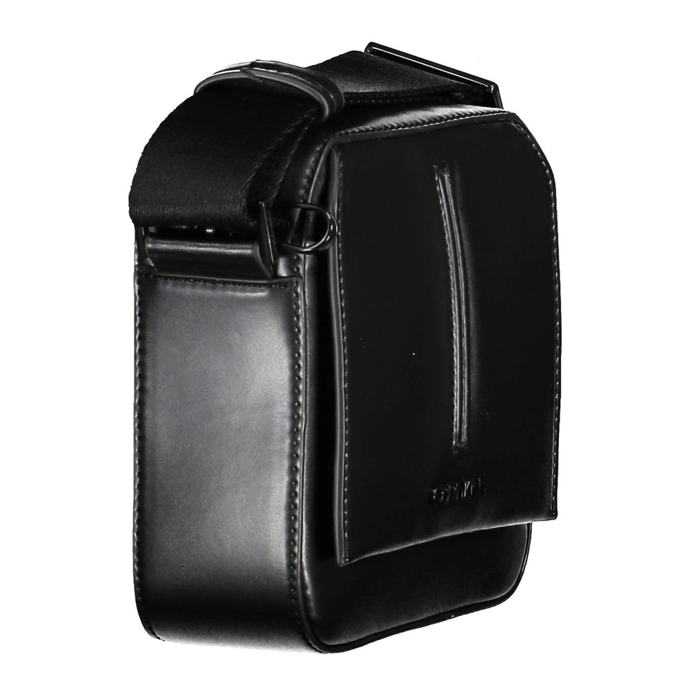 Black Polyester Mens Shoulder Bag - Image 3