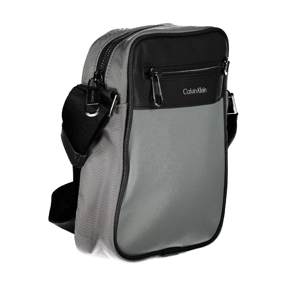 Grigio Polyurethane Mens Shoulder Bag - Image 3