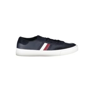 Trendy Blue Leather Mens Sneaker designed by Tommy Hilfiger