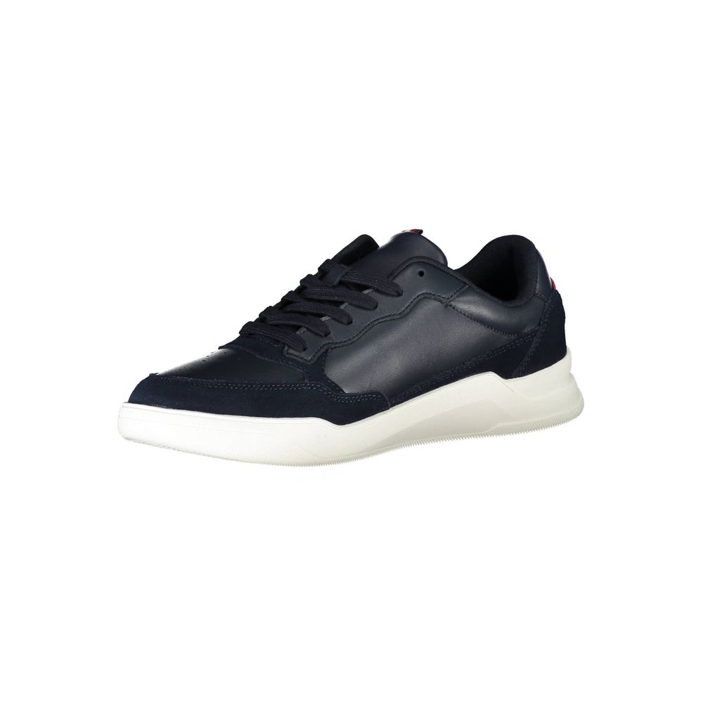 Trendy Blue Leather Mens Sneaker designed by Tommy Hilfiger - Image 3