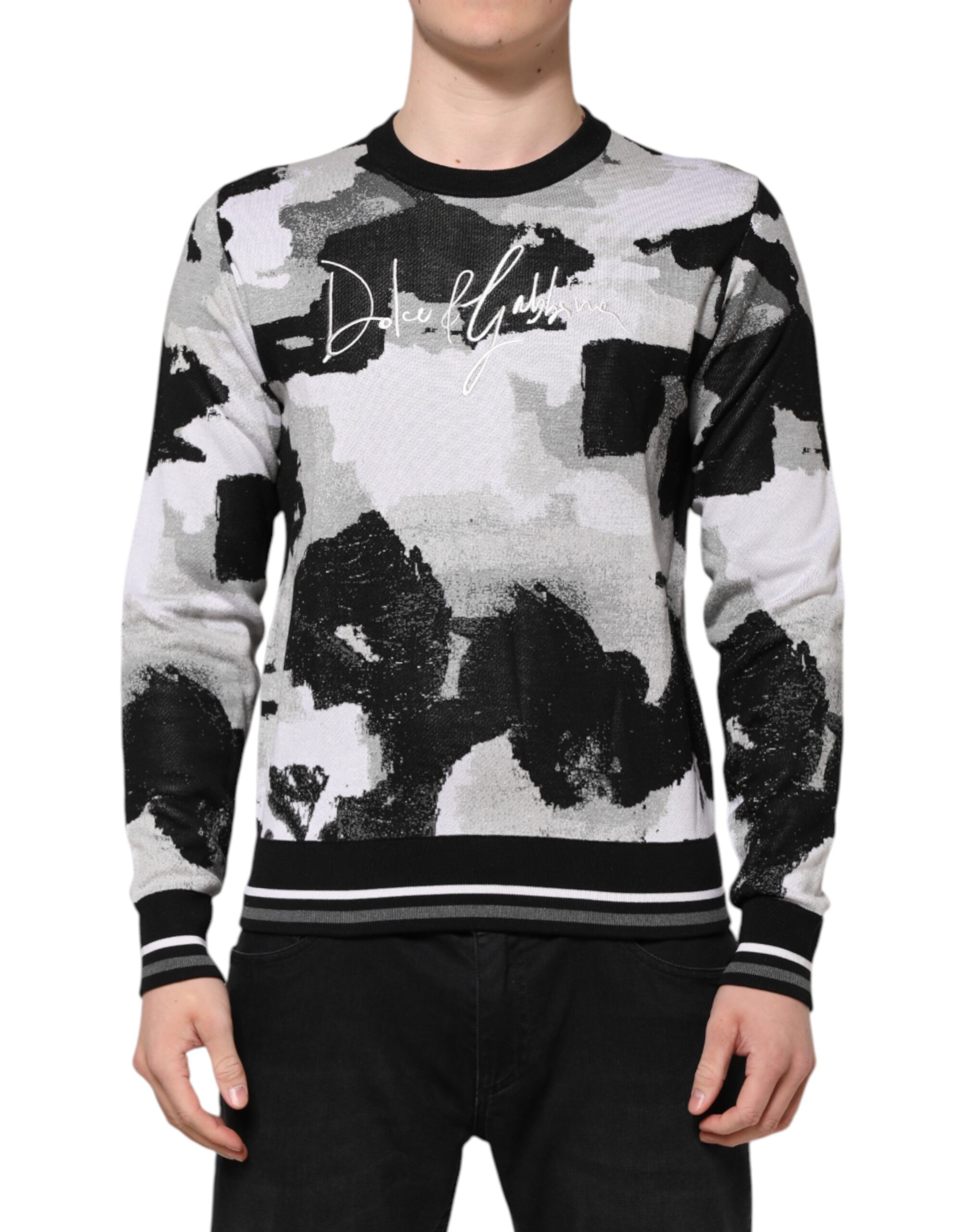 Multicolor Silk Camouflage Sweater designed by Dolce&Gabbana