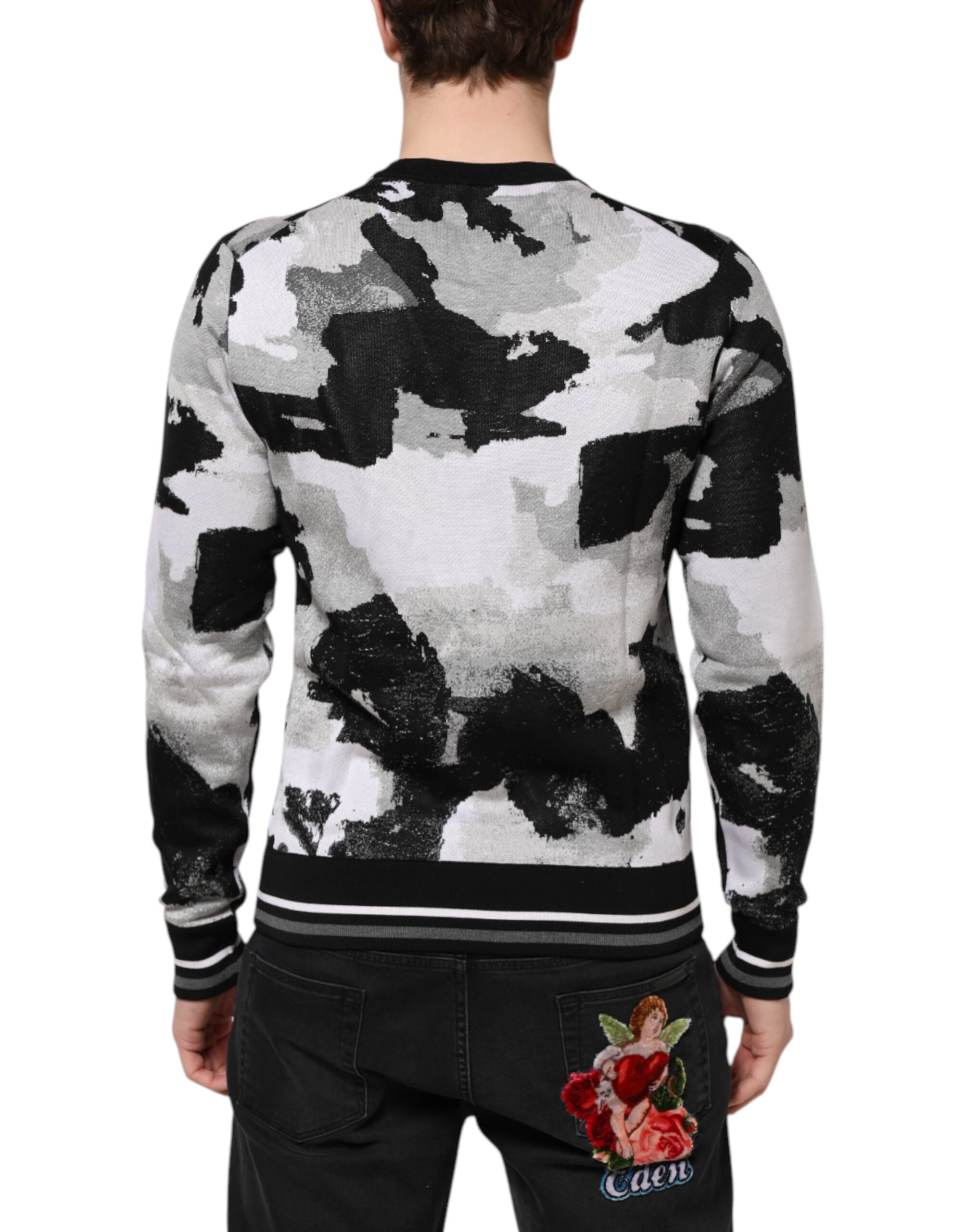 Multicolor Silk Camouflage Sweater designed by Dolce&Gabbana - Image 4