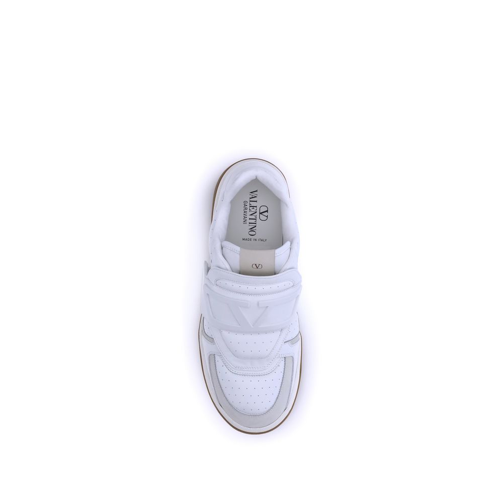 White Leather Athletic Sneakers designed by Valentino Garavani - Image 4