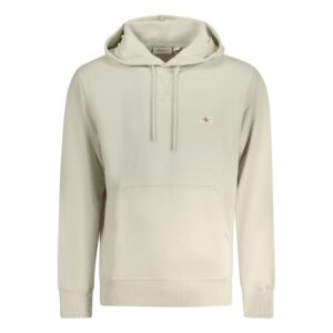 Beige Cotton Mens Urban Hoodie designed by Calvin Klein