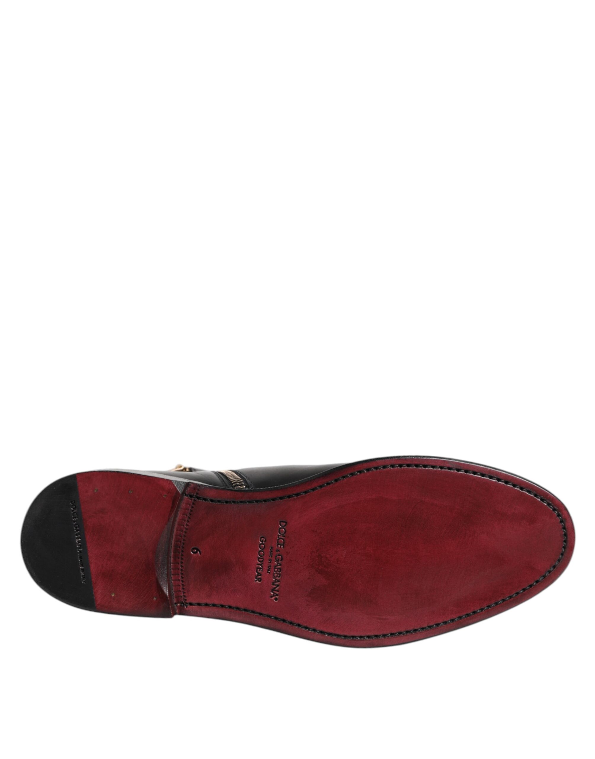 Stylish Black Chelsea Leather Mid Calf Boots by Dolce&Gabbana - Image 8