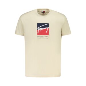 Beige Cotton Men T-Shirt