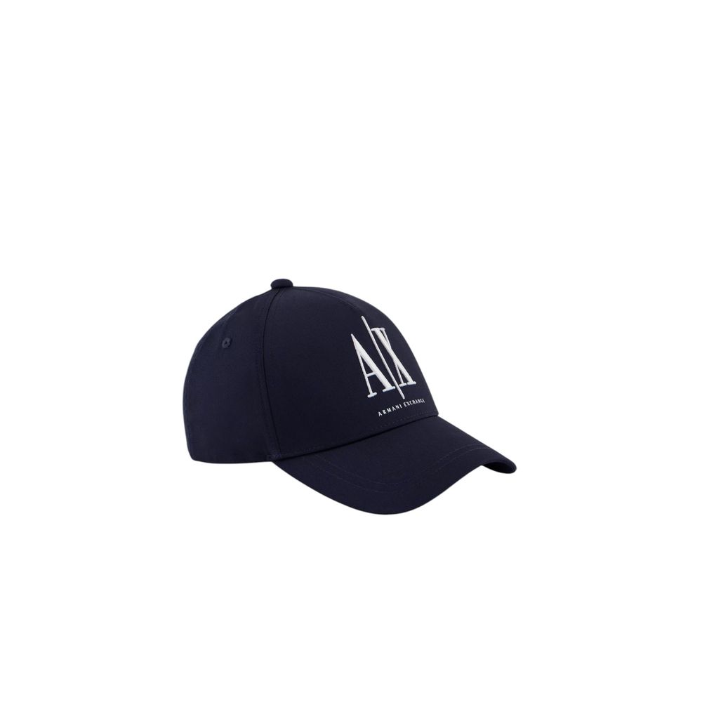 Blue Cotton Baseball Hat designed by Armani Exchange