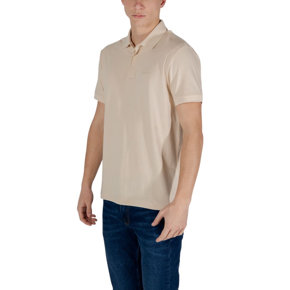 Trendy Beige Cotton Polo Shirt designed by Emporio Armani - Image 2