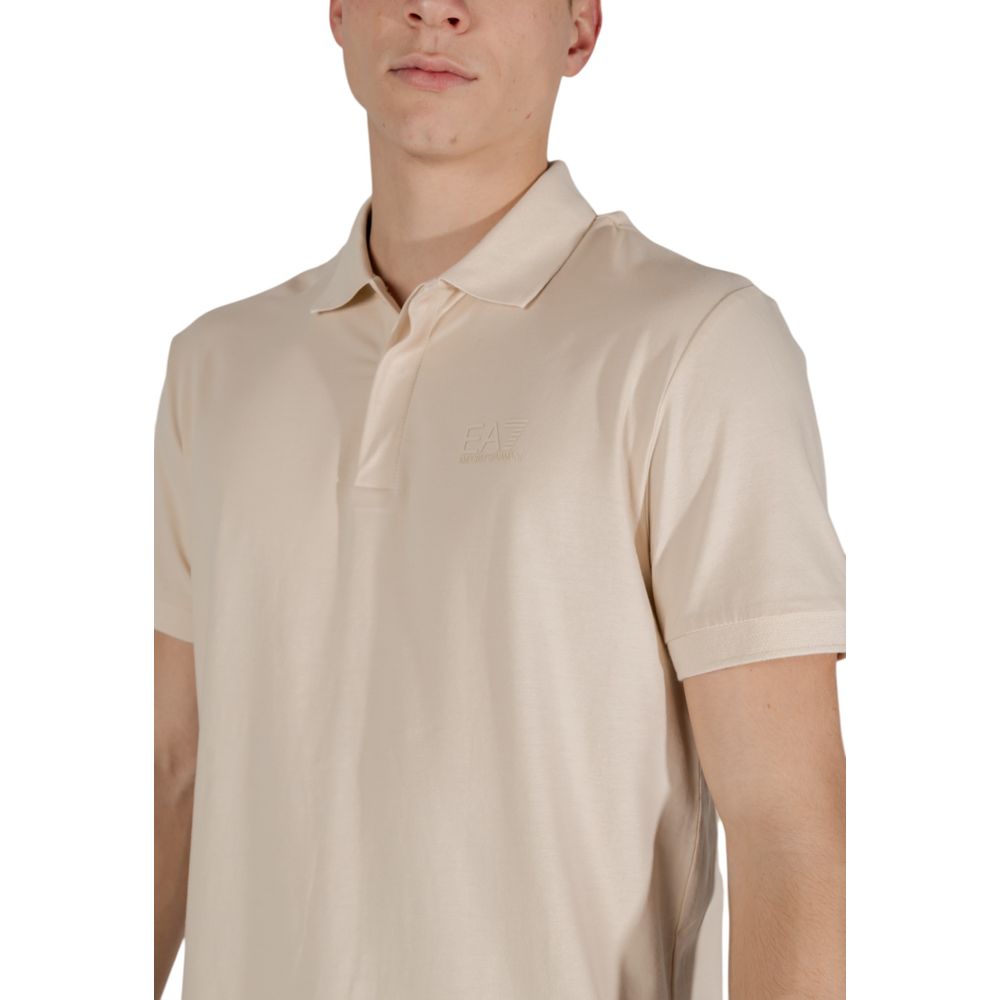 Trendy Beige Cotton Polo Shirt designed by Emporio Armani - Image 3