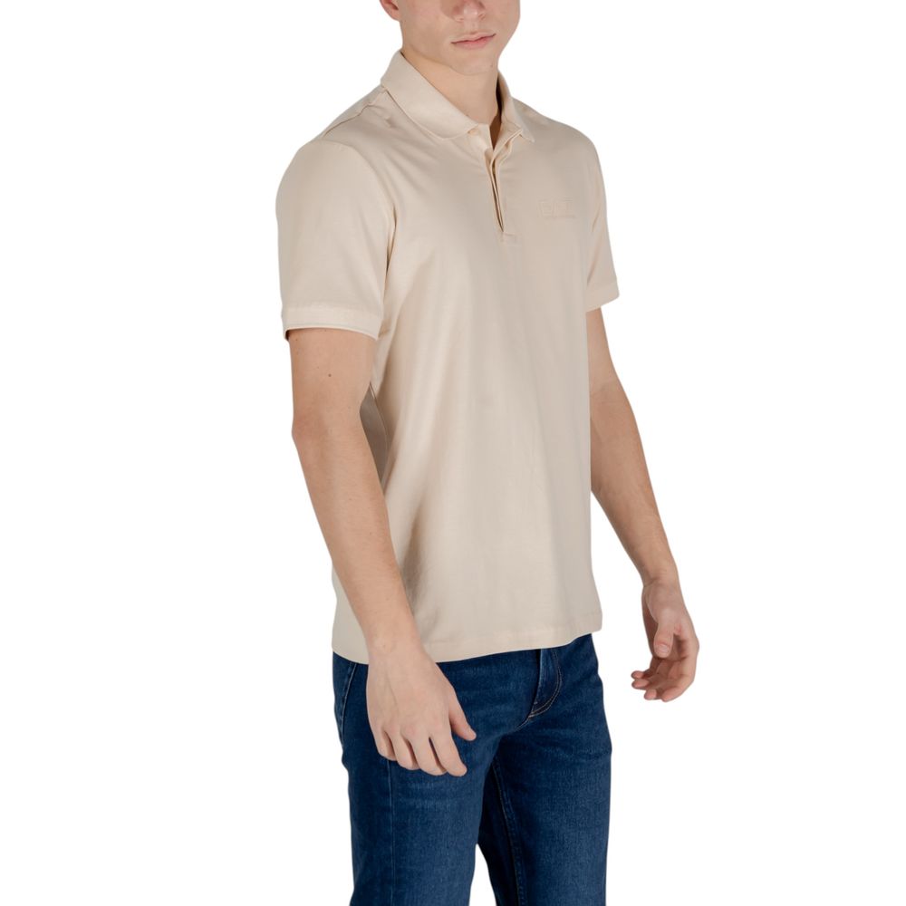 Trendy Beige Cotton Polo Shirt designed by Emporio Armani - Image 4