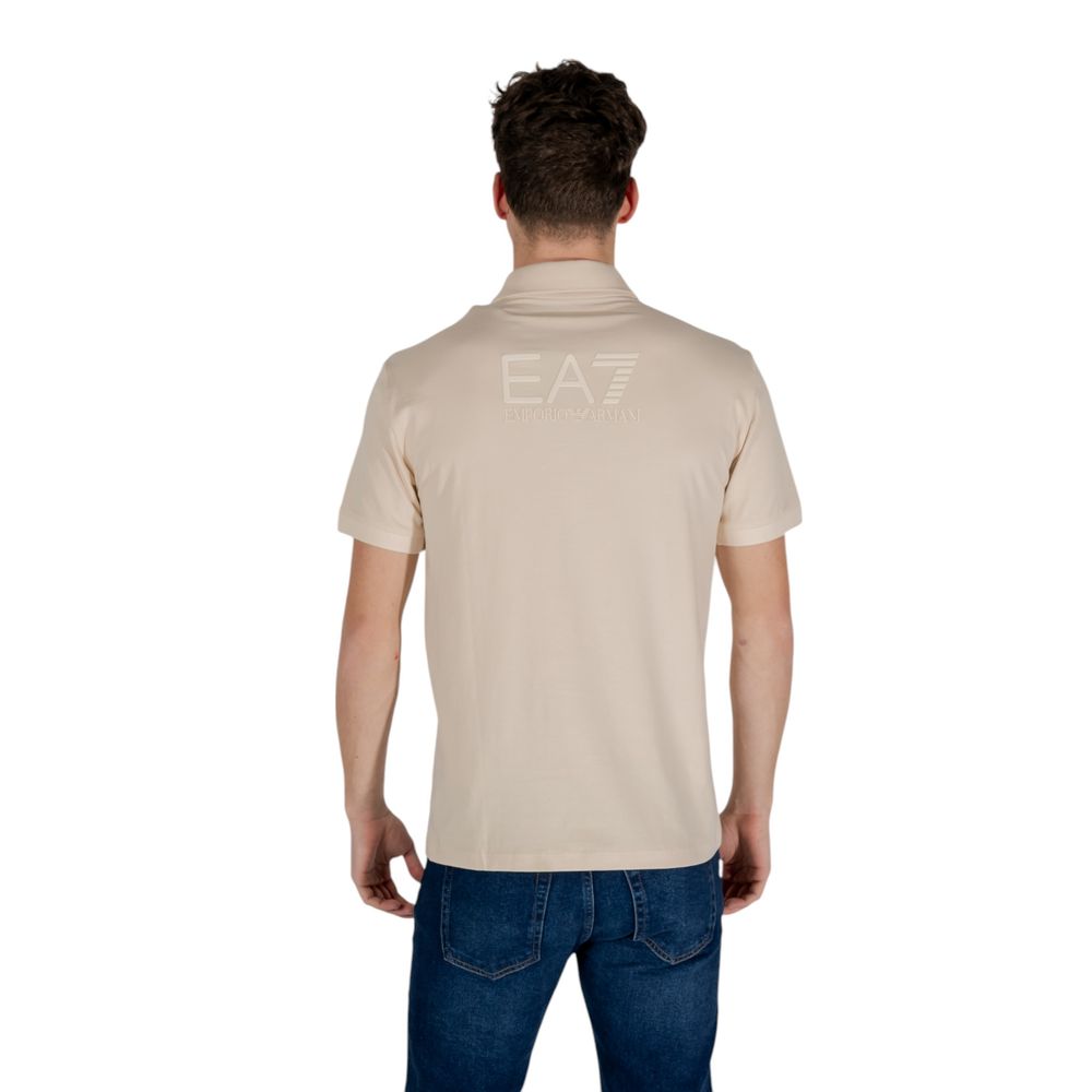 Trendy Beige Cotton Polo Shirt designed by Emporio Armani - Image 5