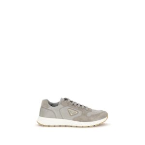 Elegant Gray Low Top Athletic Sneakers designed by Prada