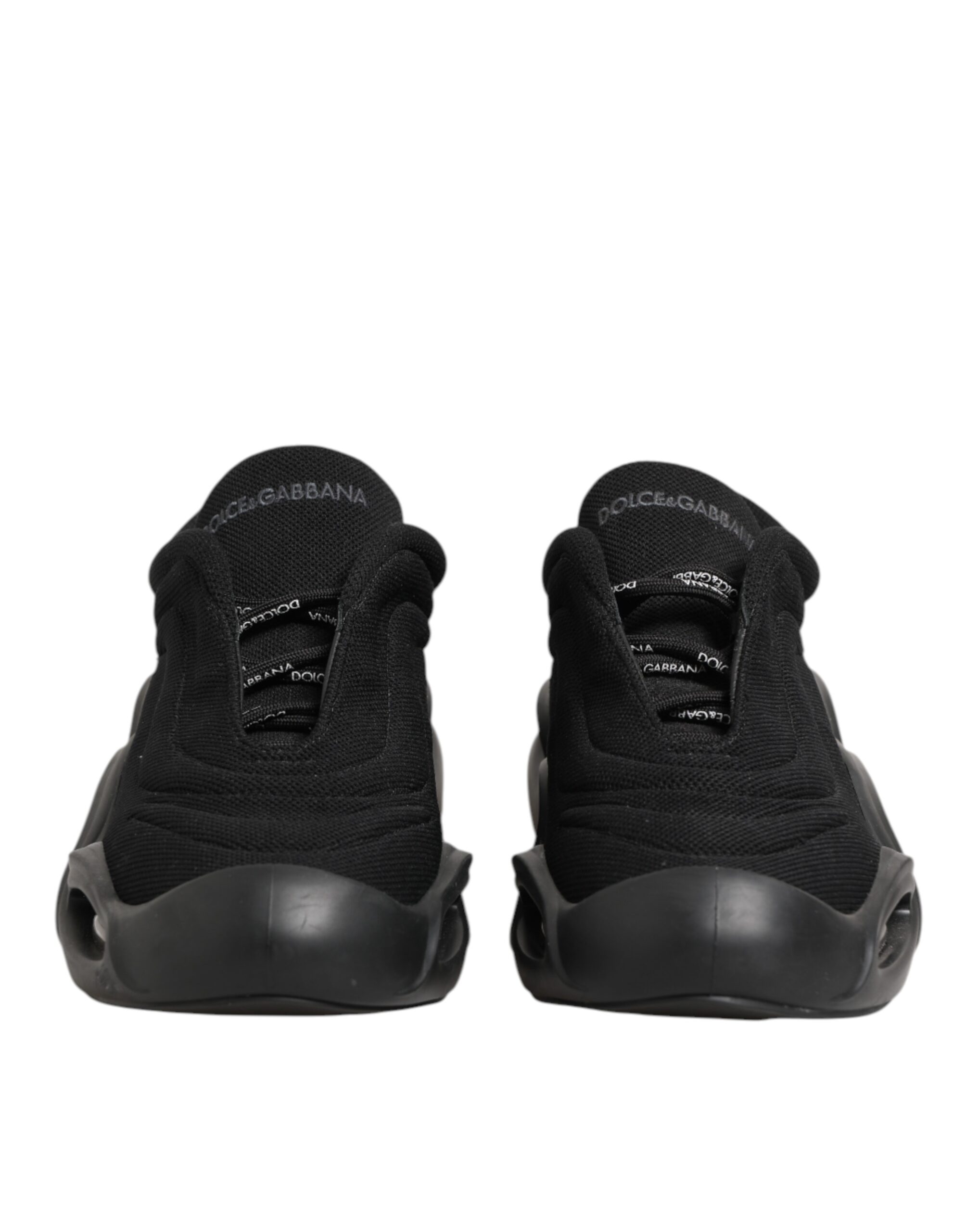 Black Lace Up Wave Low Top Sneakers by Dolce&Gabbana - Image 3