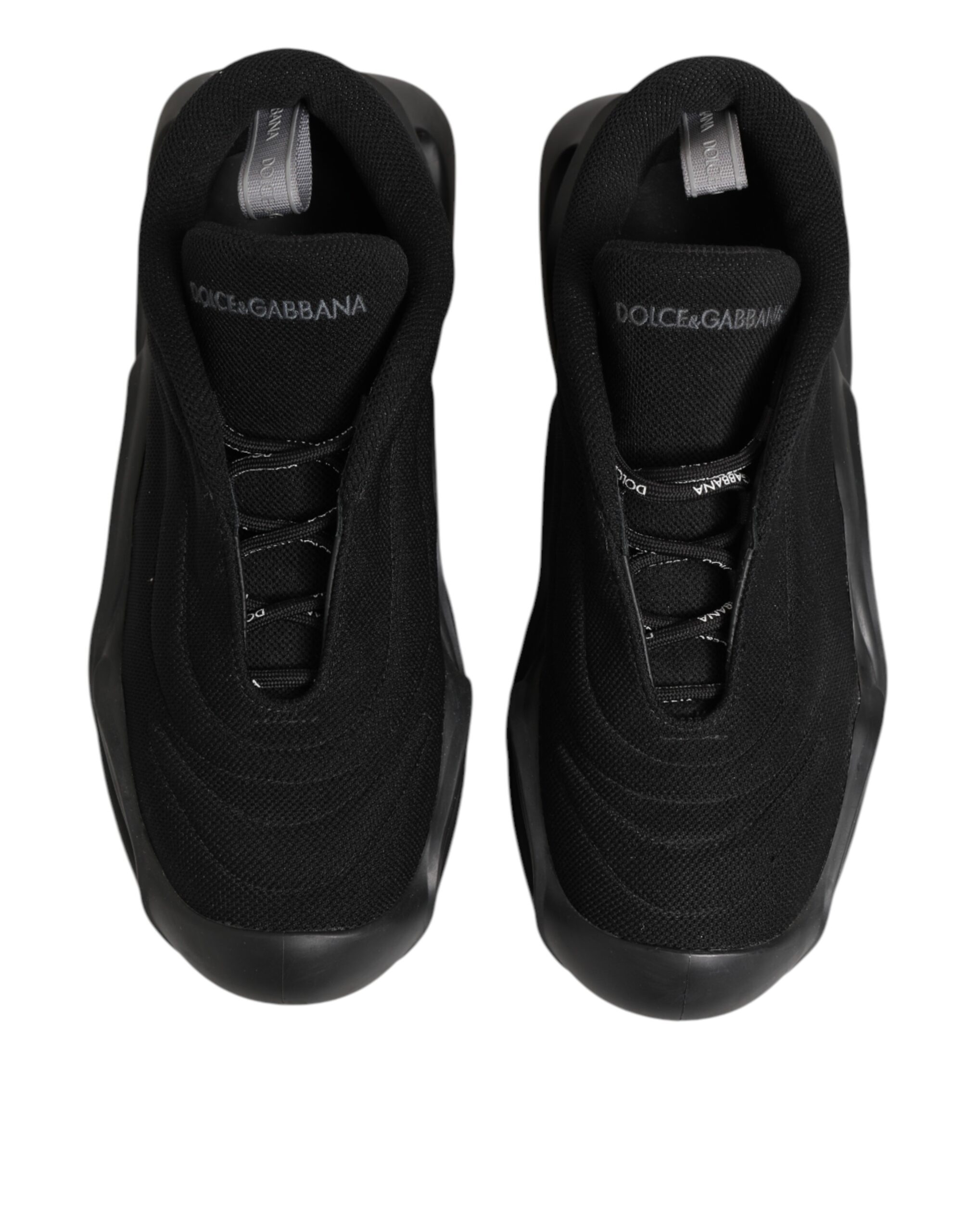 Black Lace Up Wave Low Top Sneakers by Dolce&Gabbana - Image 4