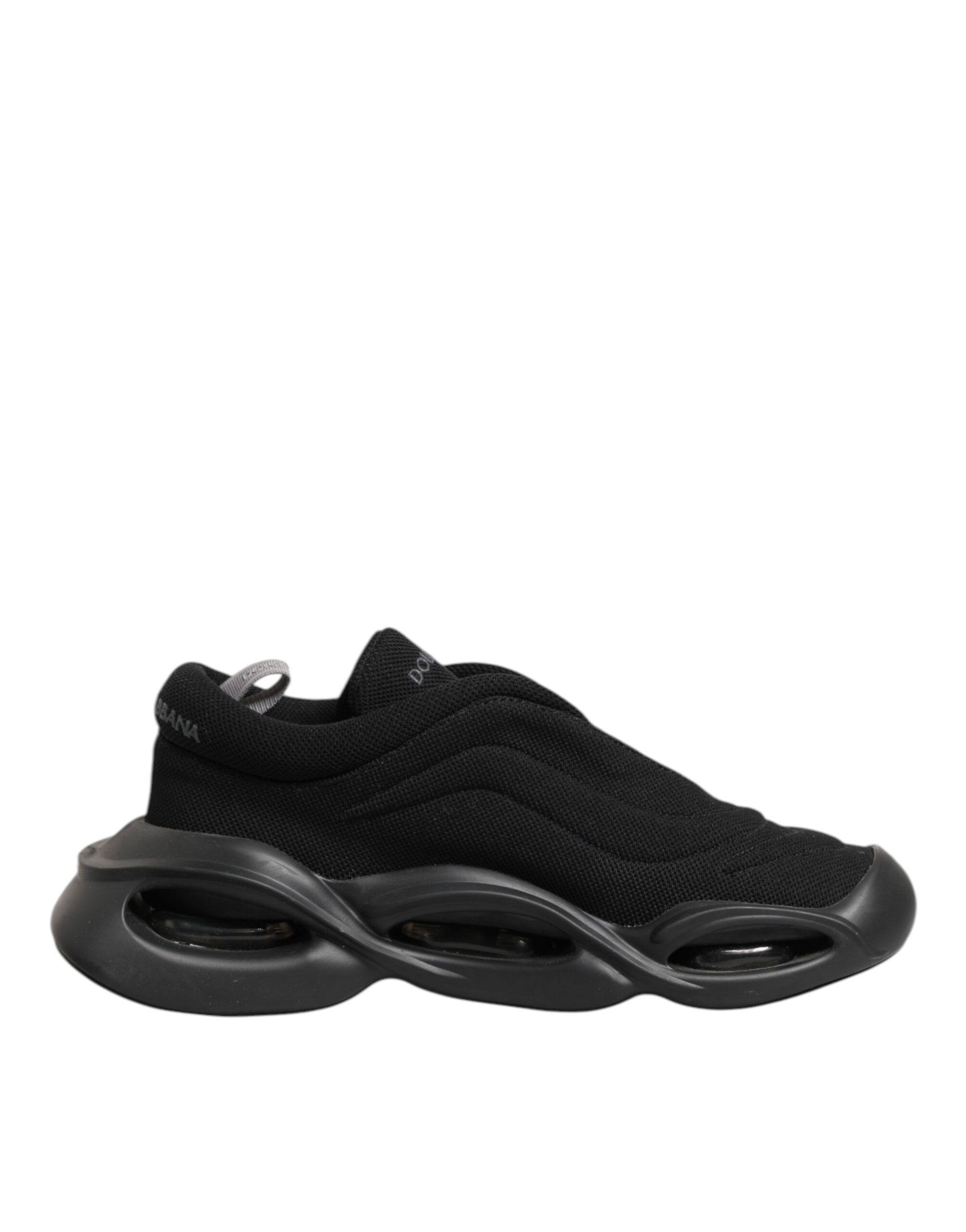 Black Lace Up Wave Low Top Sneakers by Dolce&Gabbana