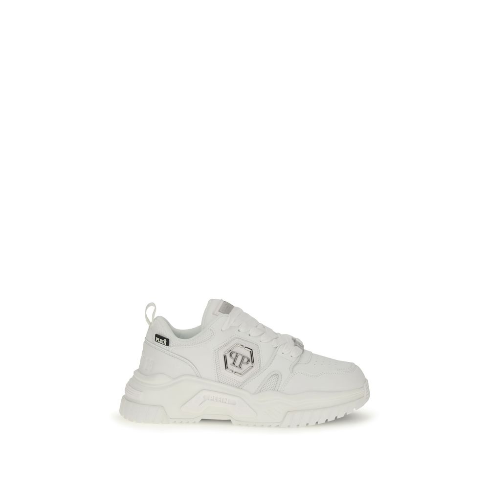 Trendy White Athletic Sneakers designed by Phillipp Plein