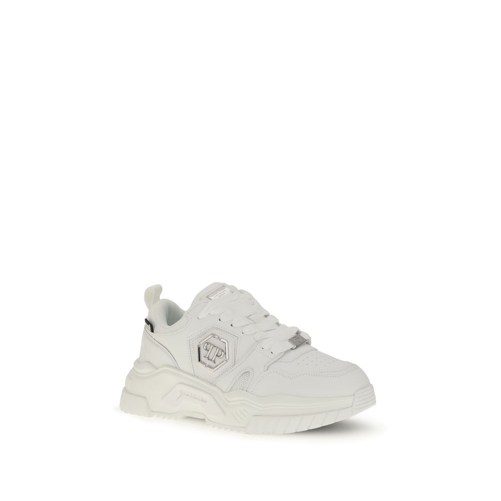 Trendy White Athletic Sneakers designed by Phillipp Plein - Image 2