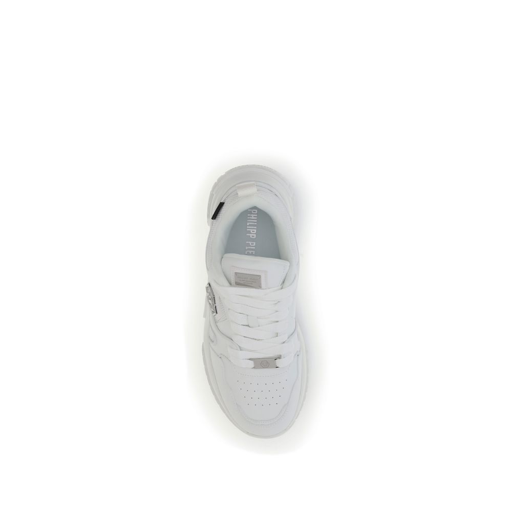 Trendy White Athletic Sneakers designed by Phillipp Plein - Image 4