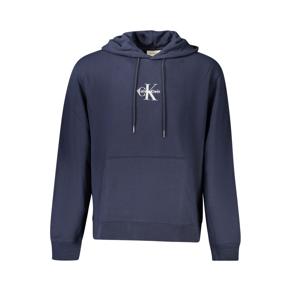 Casual Blue Cotton Men Sweatshirt designed by Calvin Klein