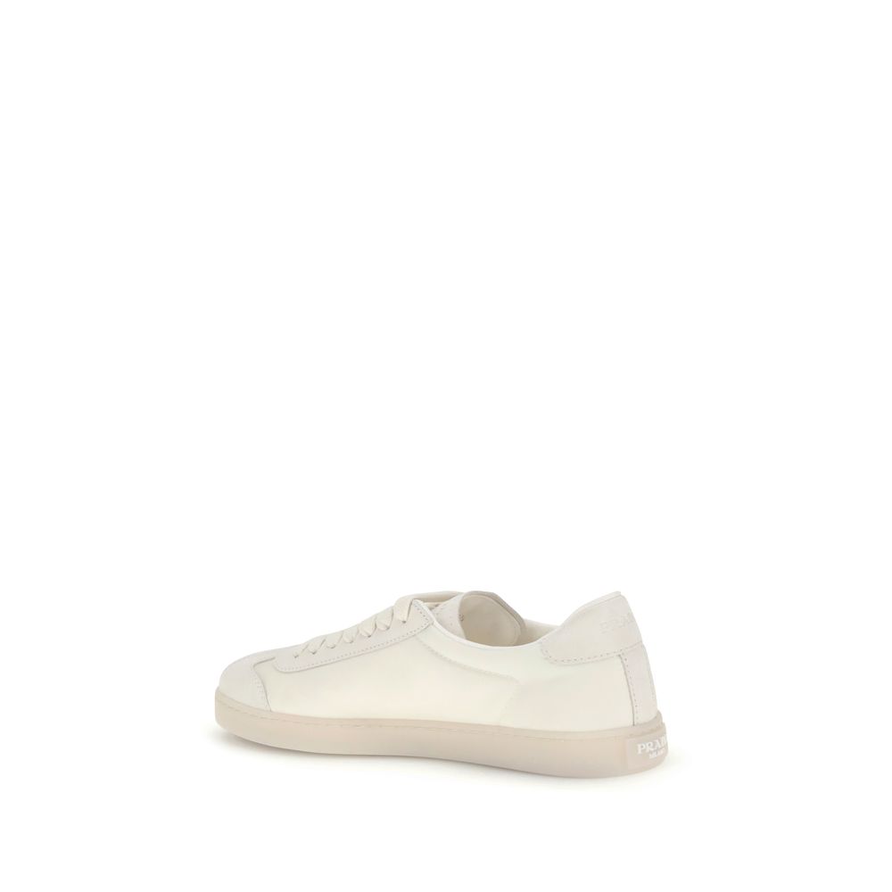 Stylish Cream Low Top Sneakers designed by Prada - Image 3