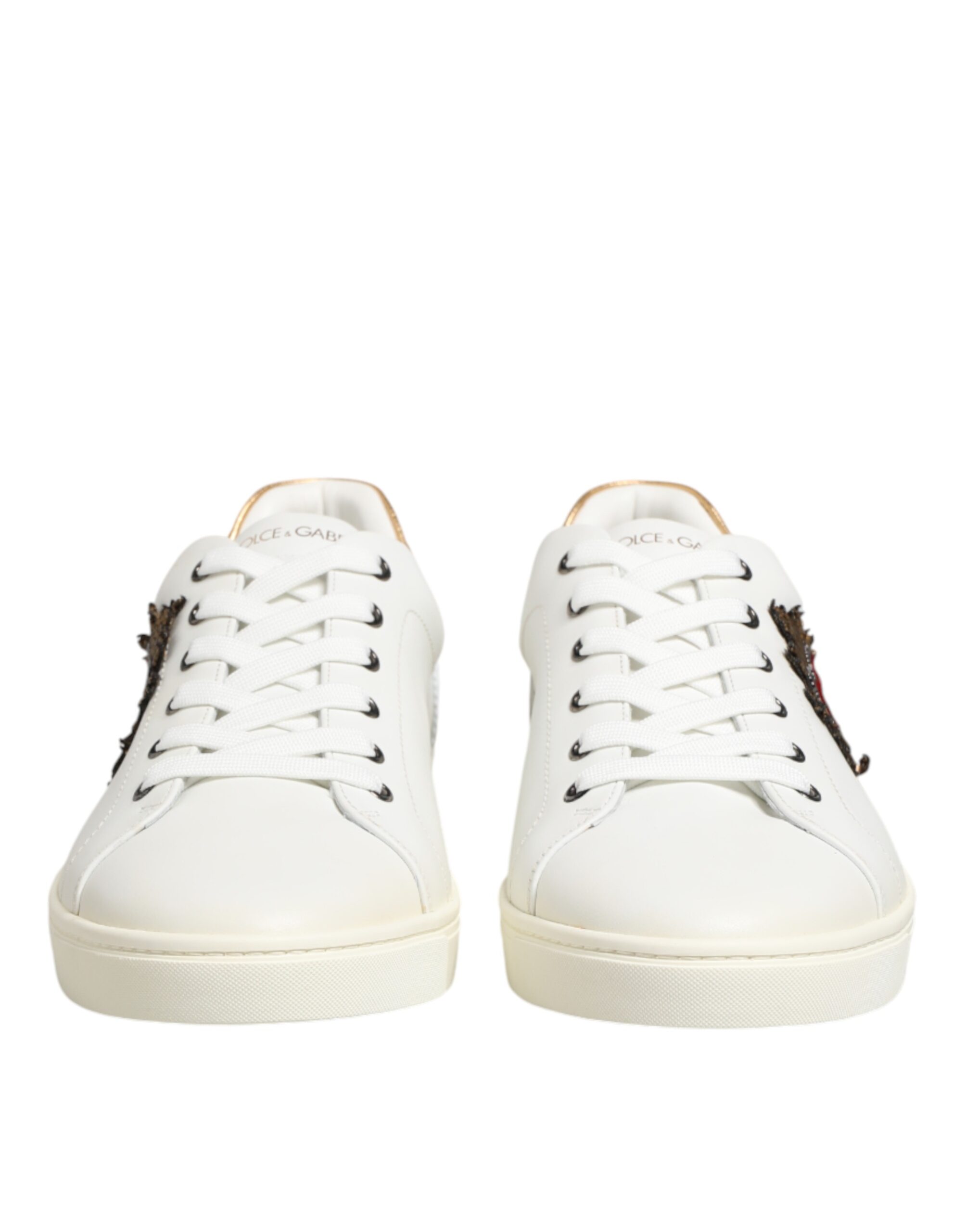 White Heart Embellished Sneakers designed by Dolce&Gabbana - Image 3