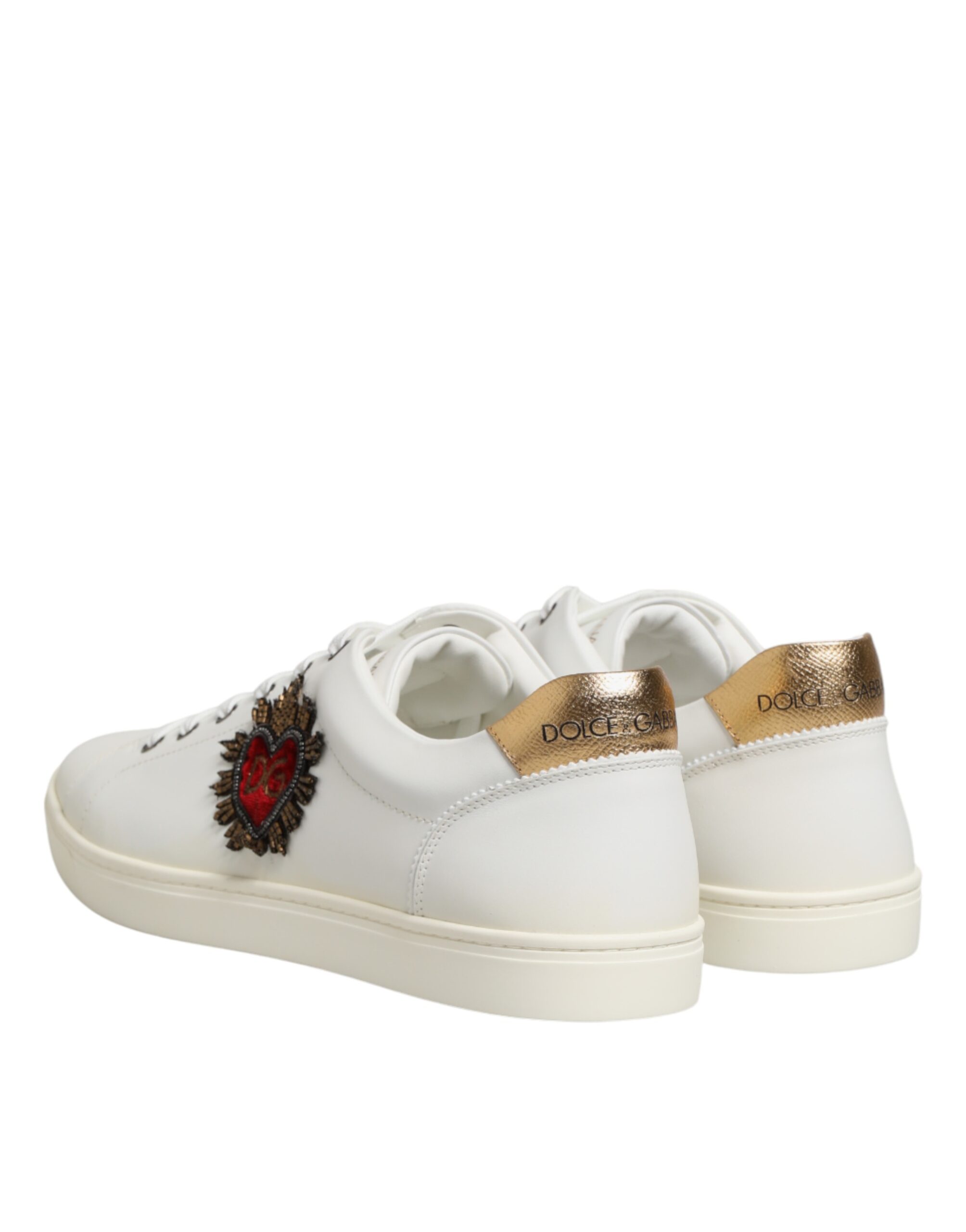 White Heart Embellished Sneakers designed by Dolce&Gabbana - Image 6