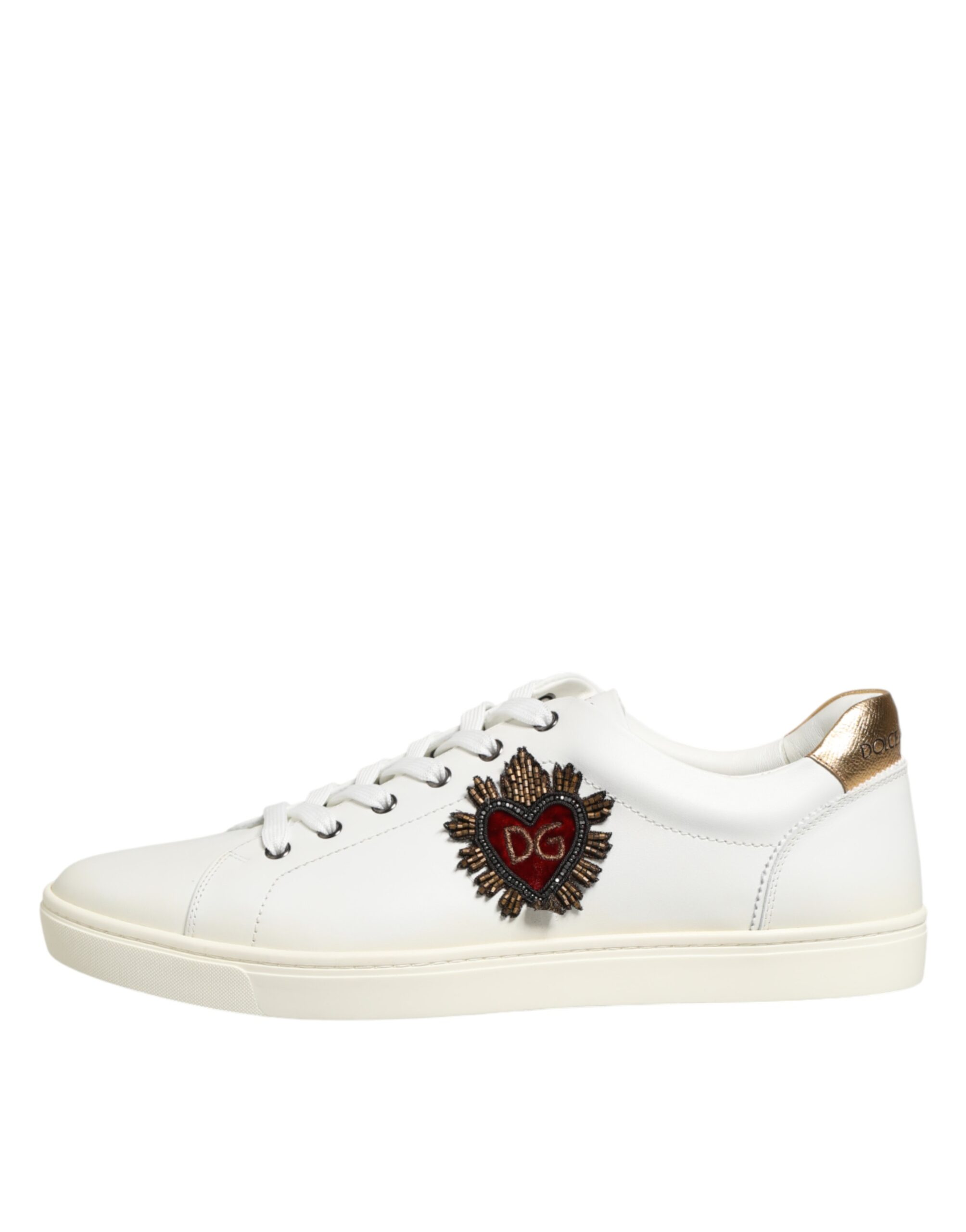 White Heart Embellished Sneakers designed by Dolce&Gabbana - Image 2