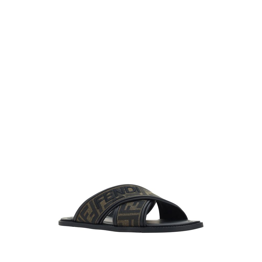 Trendy Black Rubber Slippers designed by Fendi - Image 2