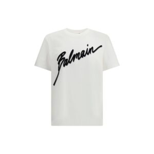 Stylish White Soft Cotton T-Shirt designed by Balmain