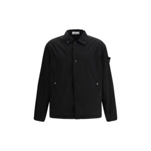 Elegant Black Jacket with Iconic Logo designed by Stone Island
