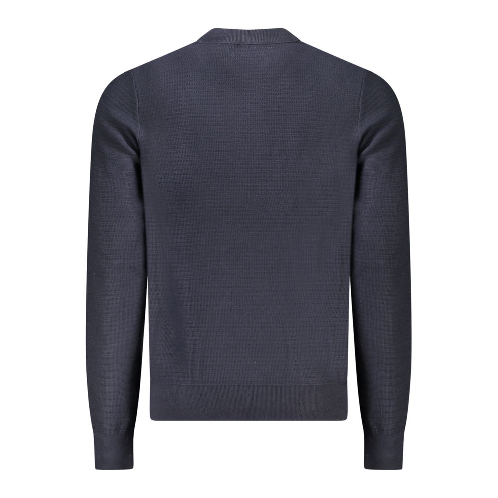 Blue Cotton Men Sweater - Image 2