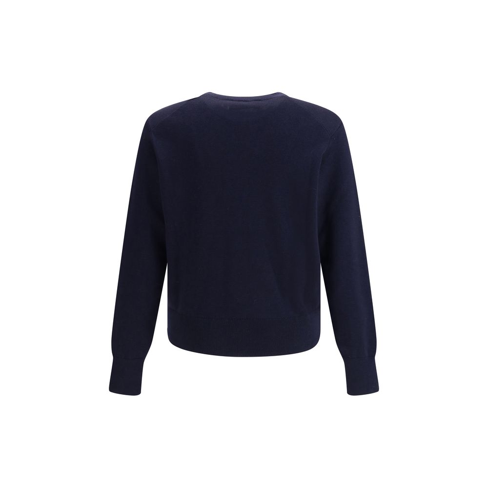Trendy Blue Merino Wool Sweatshirt designed by Ami Paris - Image 2