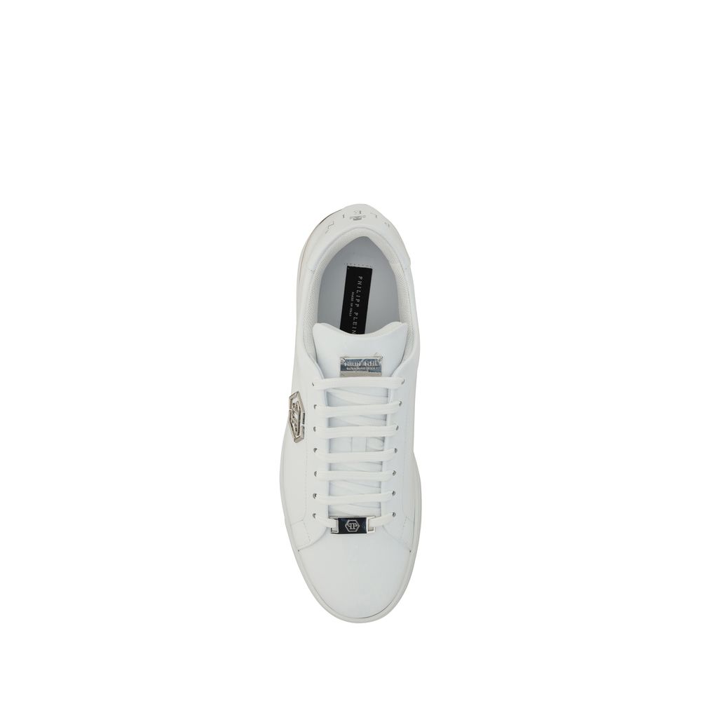 White Leather Low Top Sneakers designed by Phillipp Plein - Image 4