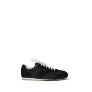 Elegant Blue Leather Taurus Low Top Sneakers designed by Prada
