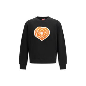 Elegant Black Cotton Sweatshirt designed by Kenzo
