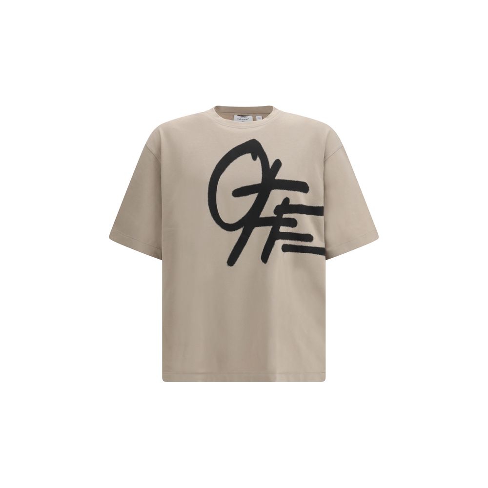 Trendy Beige Soft Cotton T-Shirt designed by Off-White