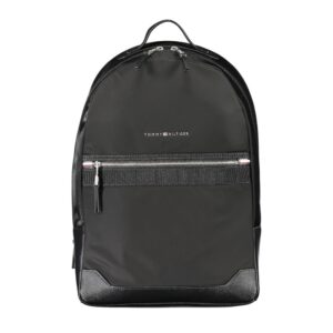 Black Polyester Men Backpack