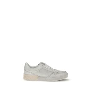 White Calf Leather Bos Taurus Low Top Sneakers