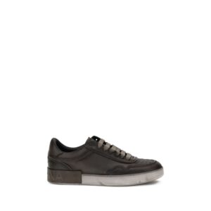Chic Brown Leather Low Top Sneakers designed by Dolce&Gabbana